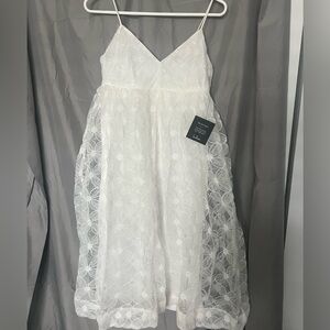 Lulu's White Floral Lace Midi Dress